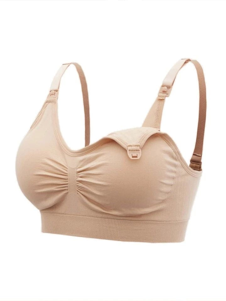 Ultra-Soft Seamless Nursing Bra – Wireless Maternity Bralette with One-Handed Clips.