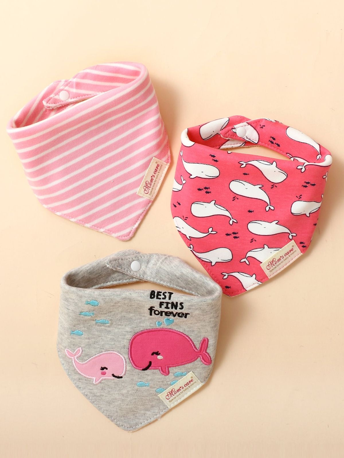 3-Pack Bandana Drool Bibs for Babies – Super Absorbent Organic Cotton – Adjustable Snaps & Soft Fleece Backing for Teething Toddlers
