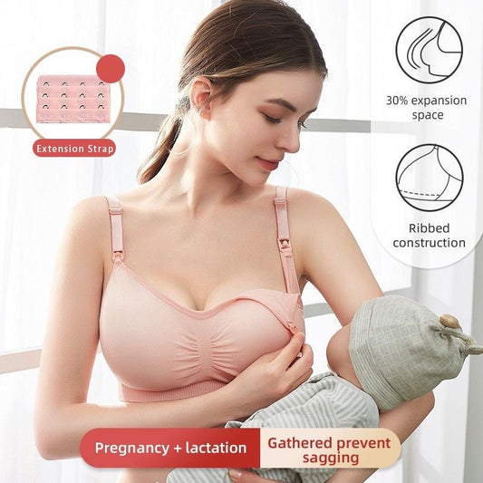 Ultra-Soft Seamless Nursing Bra – Wireless Maternity Bralette with One-Handed Clips.