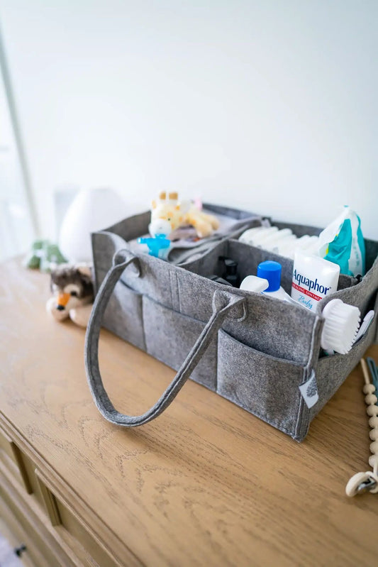 Diaper Caddy Organizer – Portable Baby Nursery Storage Bin & Car Organizer for Diapers, Wipes & Toys.