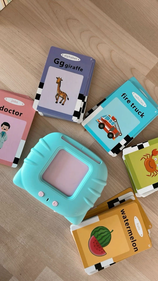 Interactive Talking Flash Cards for Toddlers – Pocket Speech Therapy Toy with 224 Sight Words – Screen-Free Audio Learning Card Reader for Kids & Autistic Sensory Support.