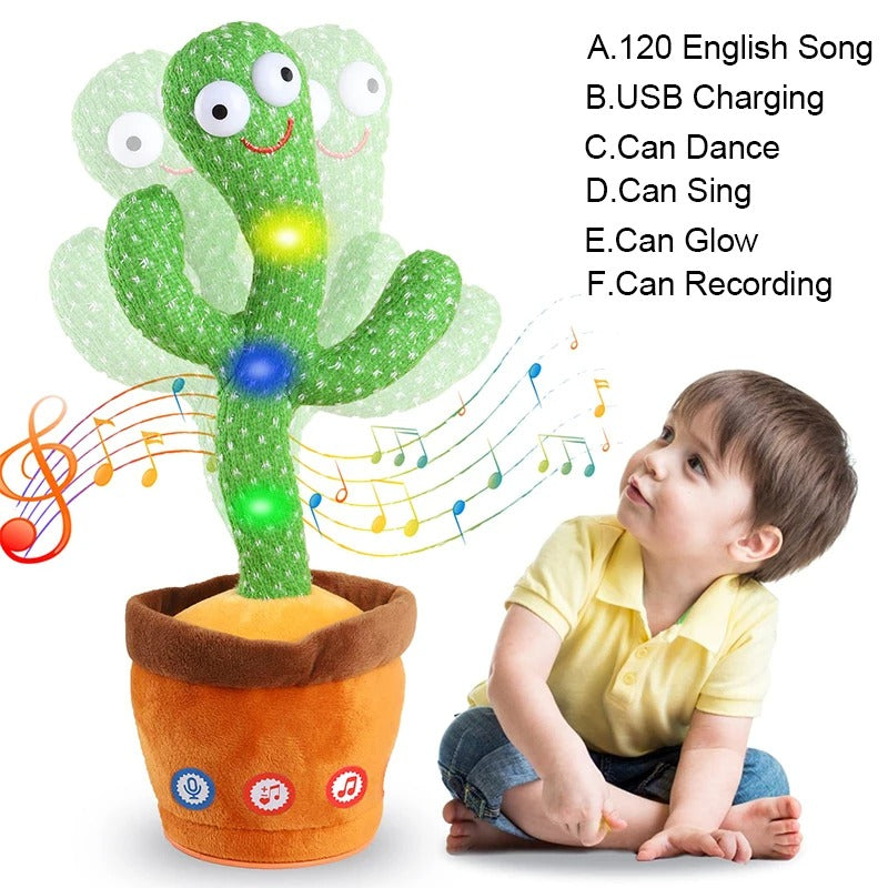 Dancing Cactus 120 Song Speaker Talking Usb Battery Voice Repeat Plush Cactu Dancer Toy Talk Plushie Stuffed Toys For Kids Gift KidsTopia Baby Essentials