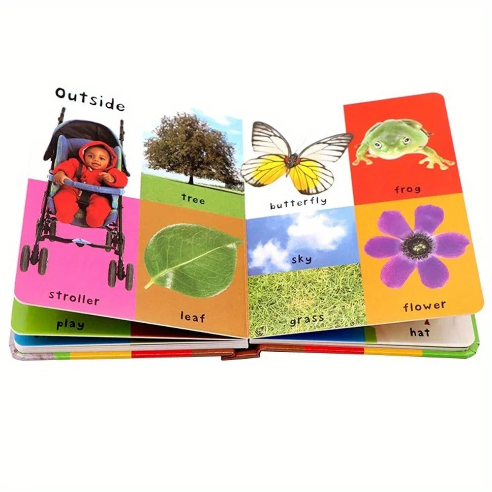 First 100 English Words Cardboard Book Language Learning Aids