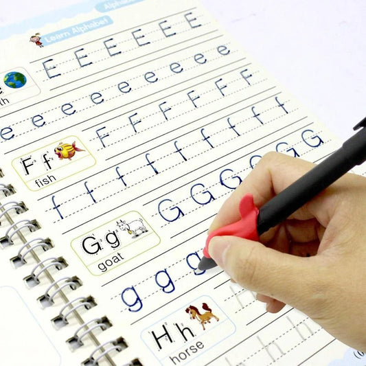 Sank Magic Practice Copybook Pen Preschools Kids Calligraphy English Verison Free Wiping Children Reusable Writing Book KidsTopia Baby Essentials