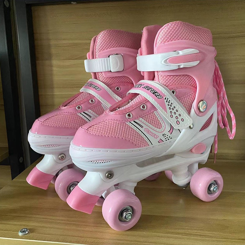 Premium Adjustable Inline Skate shoes for Boys & Girls with Helmet, Knee, Elbow & Wrist Guards — All-in-One Safety Kit for Beginners