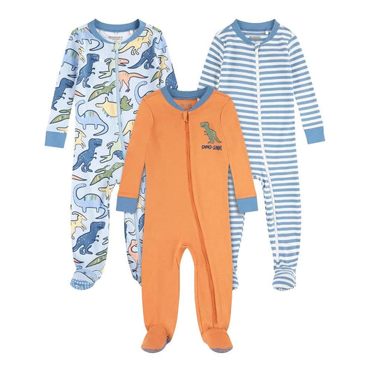 3 piece set pack 0-12 months zipped baby rompers