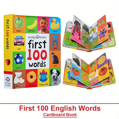 First 100 Words Board Book for Babies & Toddlers – Early Learning & Speech Development. Interactive Educational Gift for Baby.