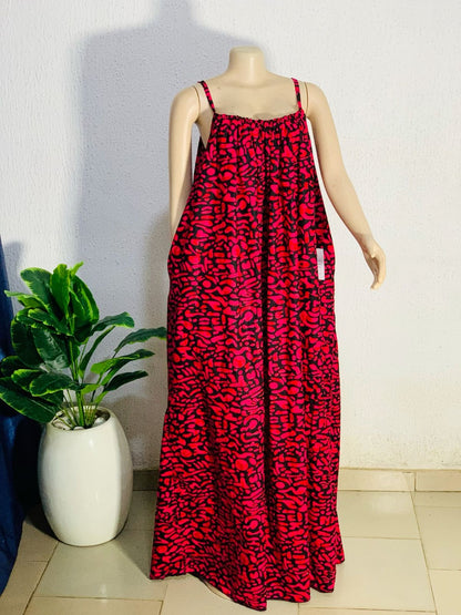 Elegant African Print Maternity Maxi Gown – Breathable Ankara Pregnancy Dress.