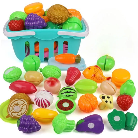 25 PCs Set DIY Fruit Cutting Music Toy Simulation Vegetable Fruit and Vegetable