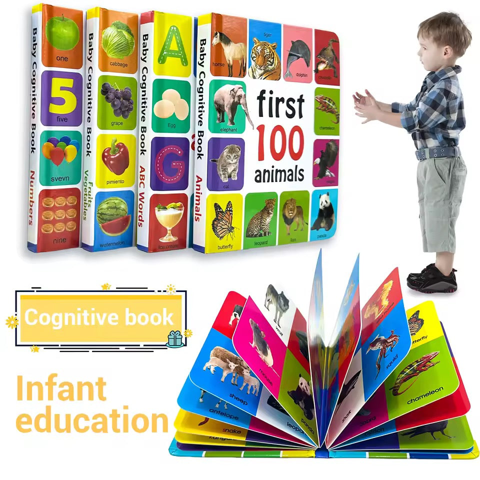 First 100 Words Board Book for Babies & Toddlers – Early Learning & Speech Development. Interactive Educational Gift for Baby.