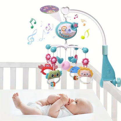 Baby Musical Crib Mobile with Hanging Rotating Toys & Lullaby Music Box