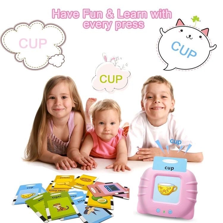 Interactive Talking Flash Cards for Toddlers – Pocket Speech Therapy Toy with 224 Sight Words – Screen-Free Audio Learning Card Reader for Kids & Autistic Sensory Support.