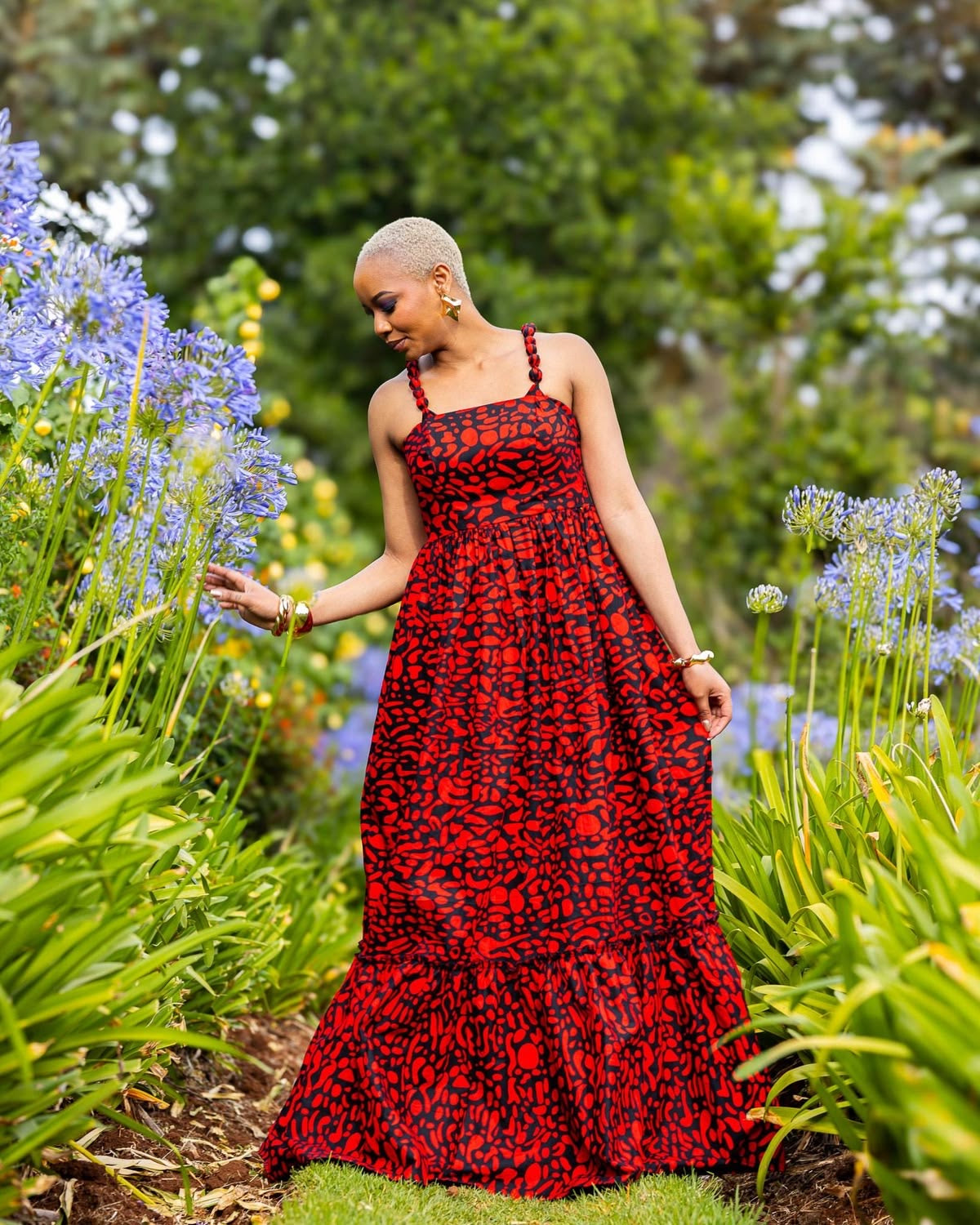 Elegant African Print Maternity Maxi Gown – Breathable Ankara Pregnancy Dress.