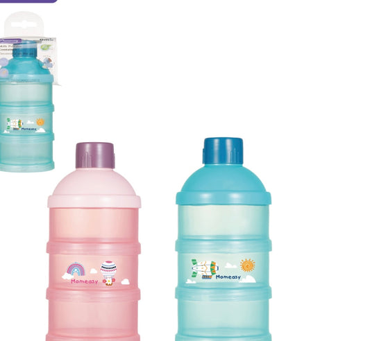 3-Compartment Formula Dispenser – Portable Baby Milk Powder Container – BPA-Free, Stackable & Leak-Proof Travel Storage