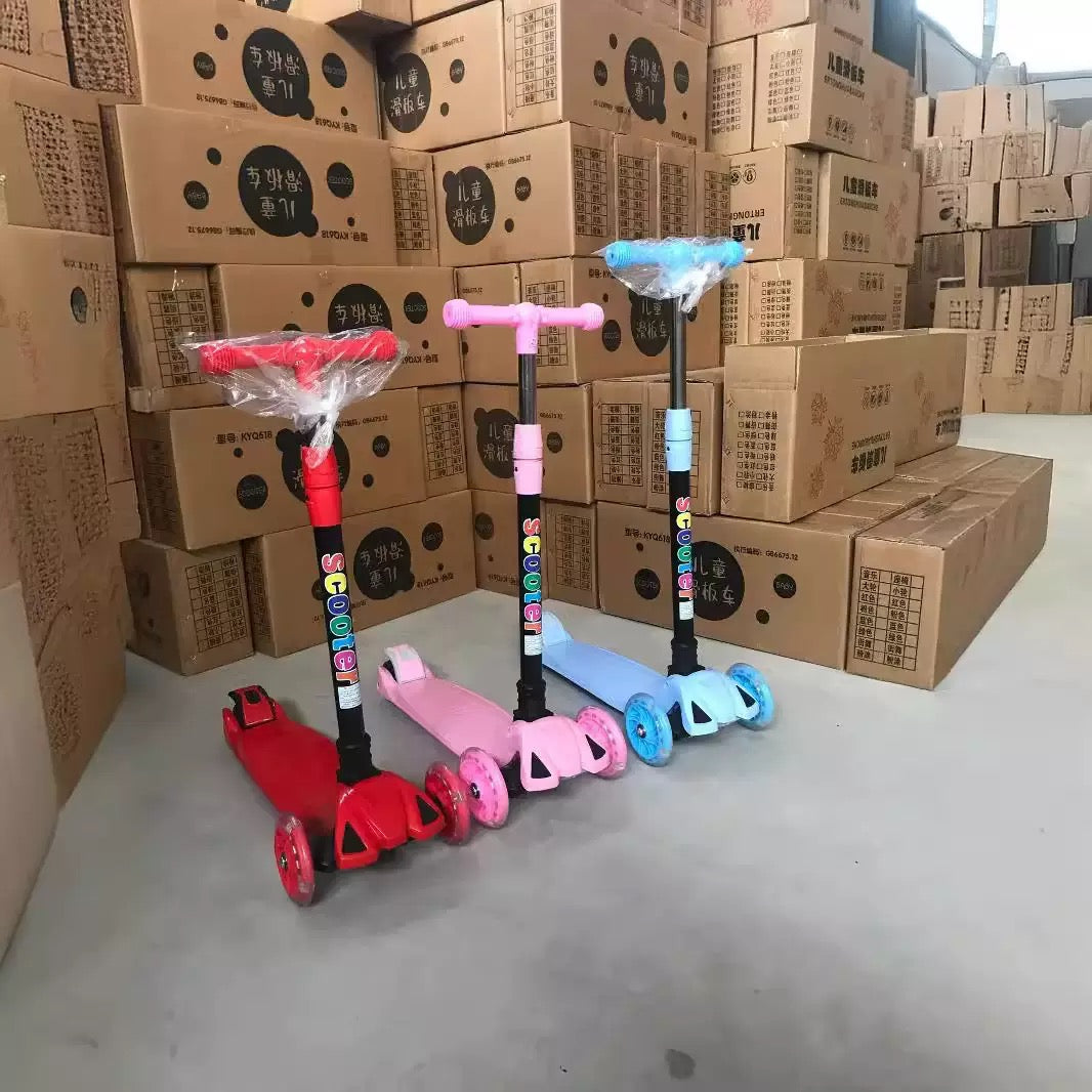 3-Wheel Kick Scooter for Toddlers & Kids Ages 2-5 – LED Light-Up Wheels, Lean-to-Steer, & 3 Adjustable Heights.