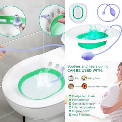 Collapsible Sitz Bath for Toilet Seat – Postpartum, Hemorrhoid & Perineal Care Basin.