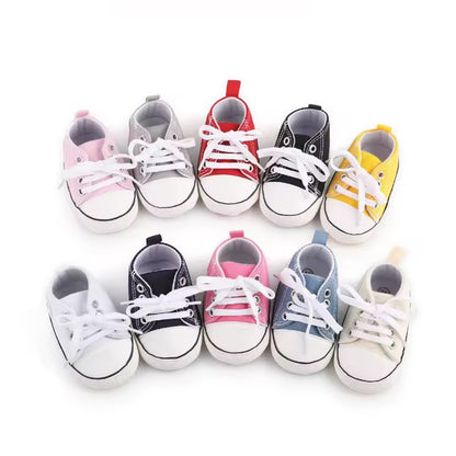 Baby prewalkers Sneakers for Baby Boys and Girls Canvas Shoes Non-slip Rubber Sole Comfortable Soft Unisex Baby Shoes 0-18M