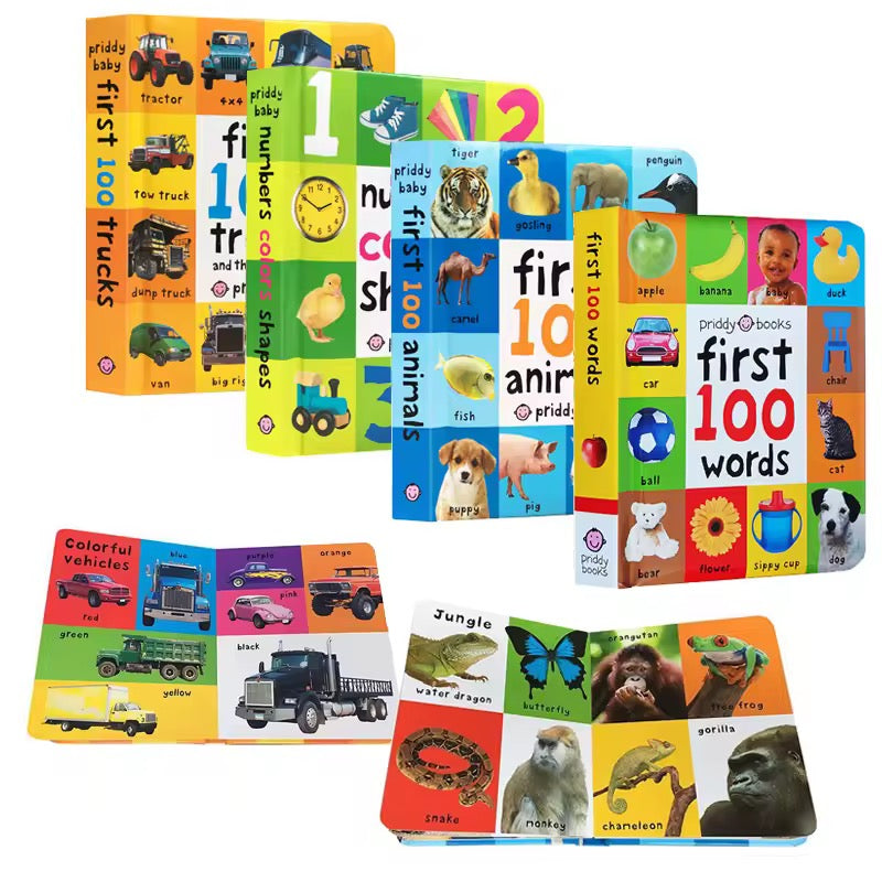 First 100 Words Board Book for Babies & Toddlers – Early Learning & Speech Development. Interactive Educational Gift for Baby.