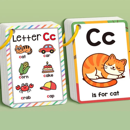 156 Words A-Z Learning Cards with Pictures, 27 English Word Cards, Educational Cognitive Games KidsTopia Baby Essentials