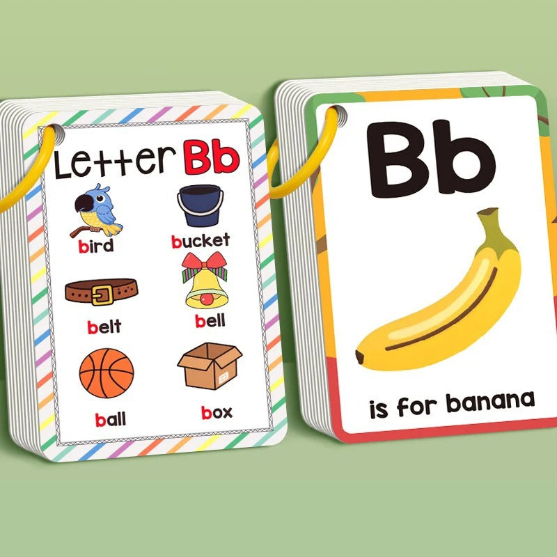 156 Words A-Z Learning Cards with Pictures, 27 English Word Cards, Educational Cognitive Games KidsTopia Baby Essentials