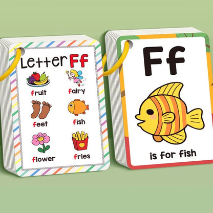 156 Words A-Z Learning Cards with Pictures, 27 English Word Cards, Educational Cognitive Games KidsTopia Baby Essentials