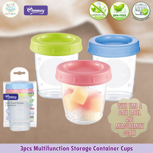 Mom Easy Reusable Milk & Baby Food Storage Cups – Leak-Proof, Freezer-Safe BPA-Free Containers 180ml (Pack of 12)