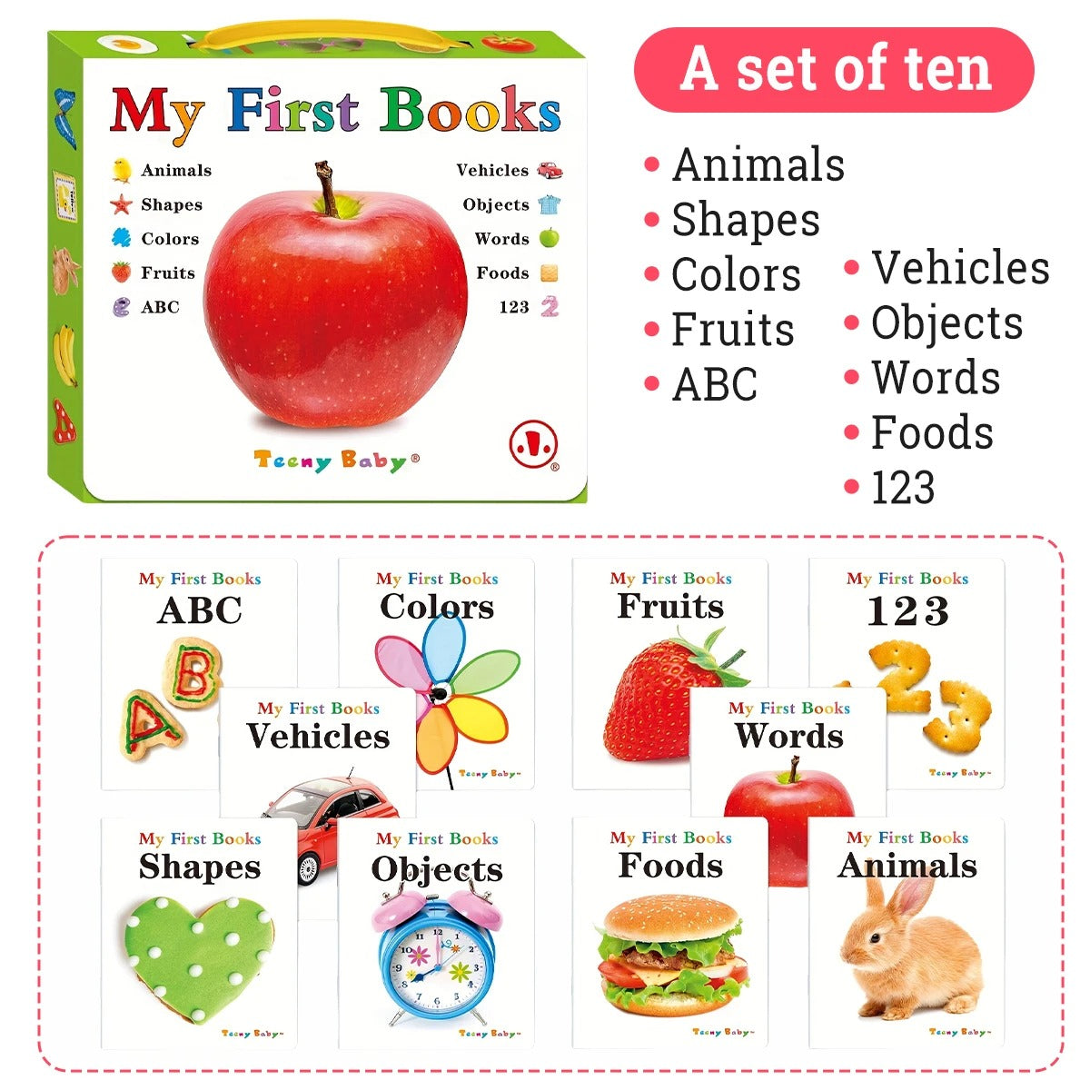 My First Little Board Book for Babies – Durable Chunky Pages for Early Learning – High-Contrast Visuals & Simple Words for Newborns, Infants, and Toddlers