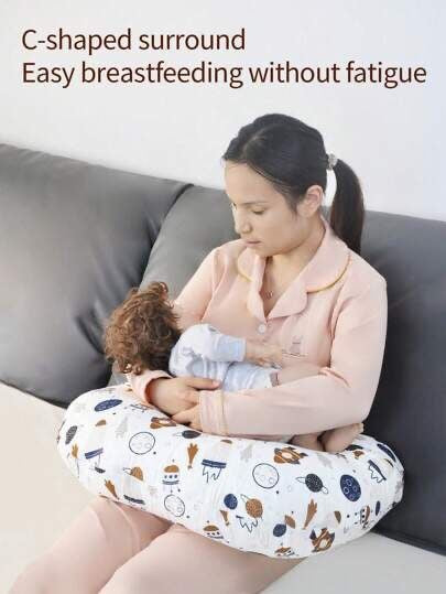 4-in-1 Nursing Pillow & Baby Support Station – Breastfeeding Support, Tummy Time Trainer, & Sitting Stabilizer – Removable Cotton Cover – Ideal for Newborn Growth Stages