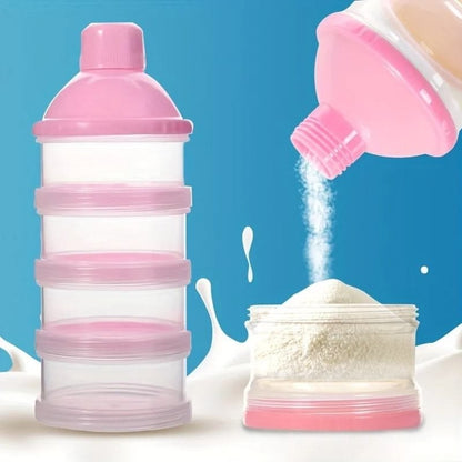 3-Compartment Formula Dispenser – Portable Baby Milk Powder Container – BPA-Free, Stackable & Leak-Proof Travel Storage