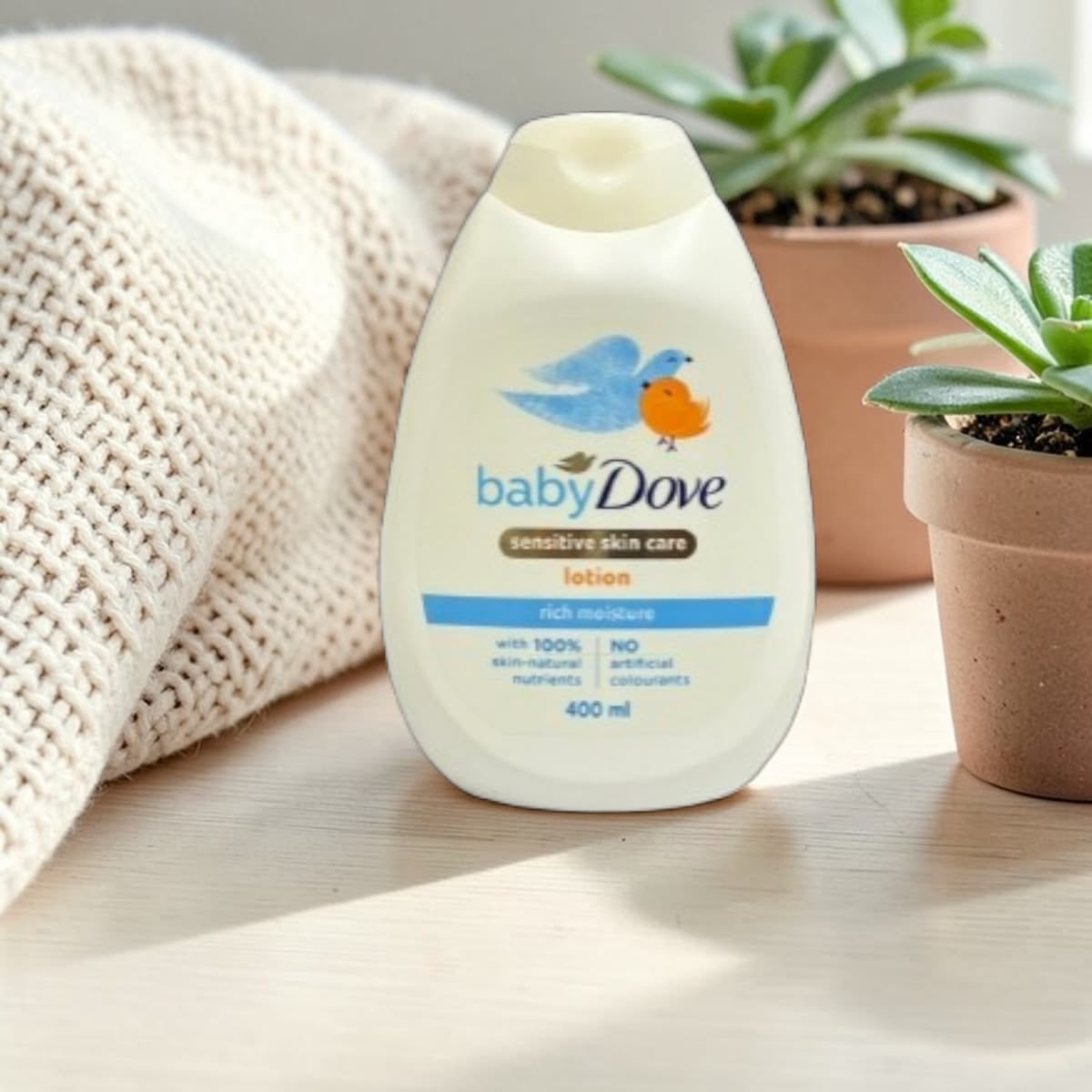 Baby Dove Rich Moisture Baby Lotion – 24-Hour Hydration, Hypoallergenic & Gentle for Newborn Skin