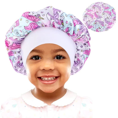 Cartoon Baby Kids Print Satin Bonnet Sleep Hat Cap for Curly Hair Adjustable Silky Satin Cap for Toddler Night Sleep Caps Beanie KidsTopia Baby Essentials