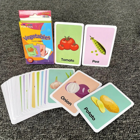 36pcs Children Cognition Cards Body Parts Animal Fruits Double Side Flashcards Montessori Baby Kids Early Educational Toys Gifts KidsTopia Baby Essentials