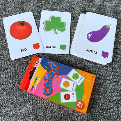 36pcs Children Cognition Cards Body Parts Animal Fruits Double Side Flashcards Montessori Baby Kids Early Educational Toys Gifts KidsTopia Baby Essentials