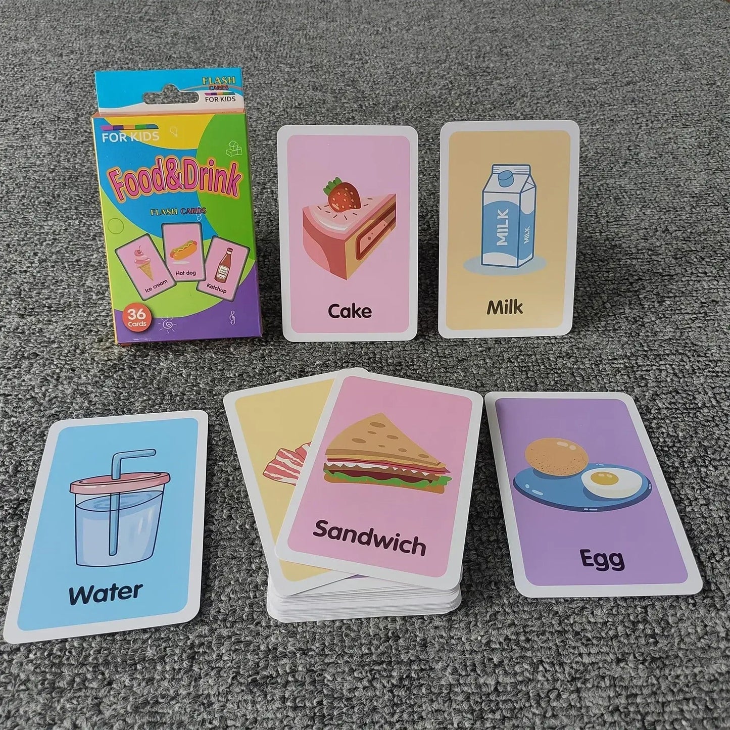 36pcs Children Cognition Cards Body Parts Animal Fruits Double Side Flashcards Montessori Baby Kids Early Educational Toys Gifts KidsTopia Baby Essentials