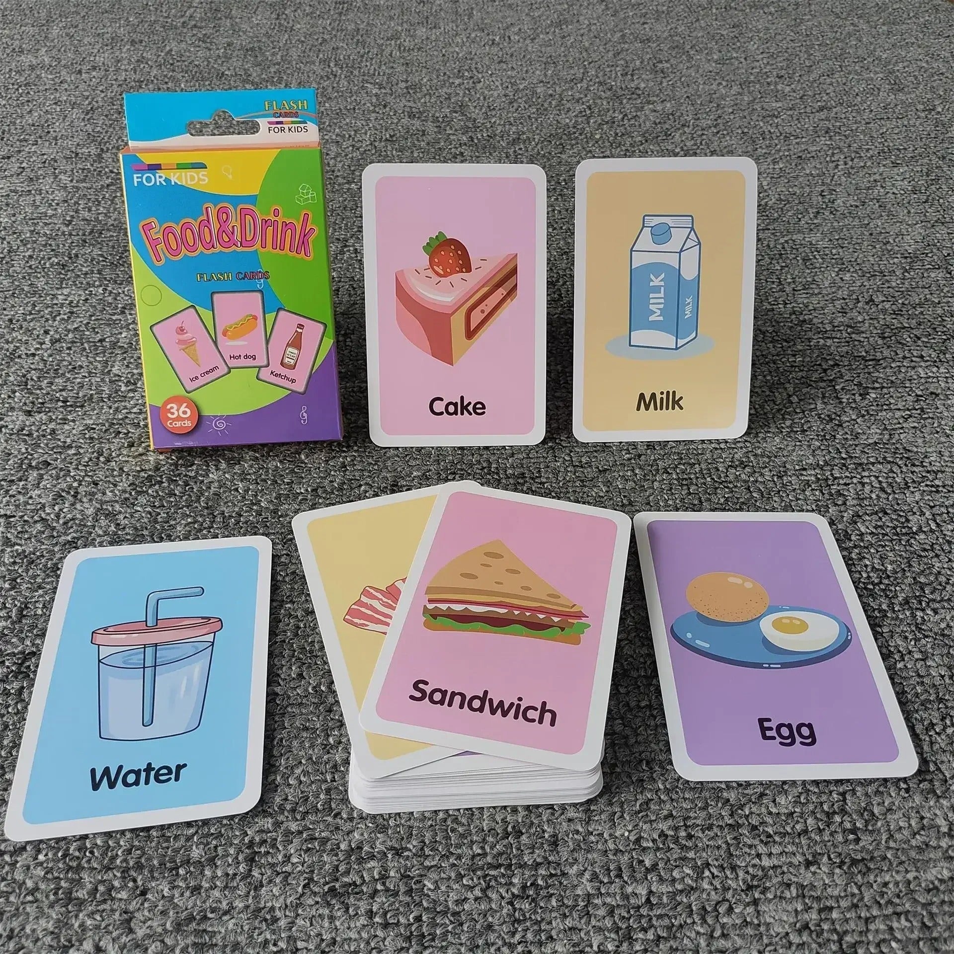 36pcs Children Cognition Cards Body Parts Animal Fruits Double Side Flashcards Montessori Baby Kids Early Educational Toys Gifts KidsTopia Baby Essentials