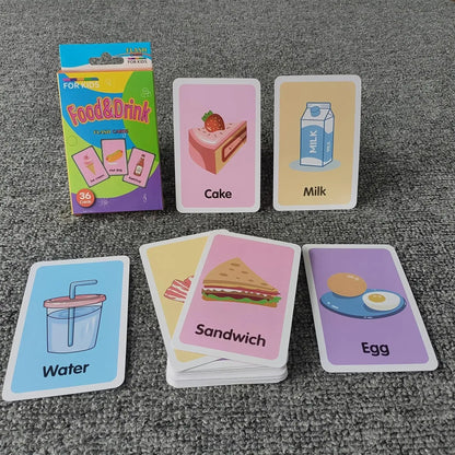 36pcs Children Cognition Cards Body Parts Animal Fruits Double Side Flashcards Montessori Baby Kids Early Educational Toys Gifts KidsTopia Baby Essentials