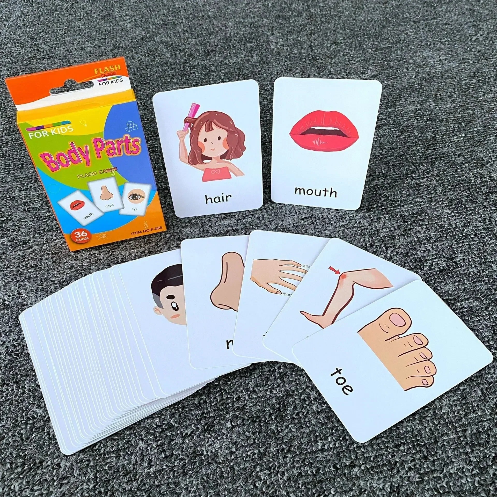 36pcs Children Cognition Cards Body Parts Animal Fruits Double Side Flashcards Montessori Baby Kids Early Educational Toys Gifts KidsTopia Baby Essentials