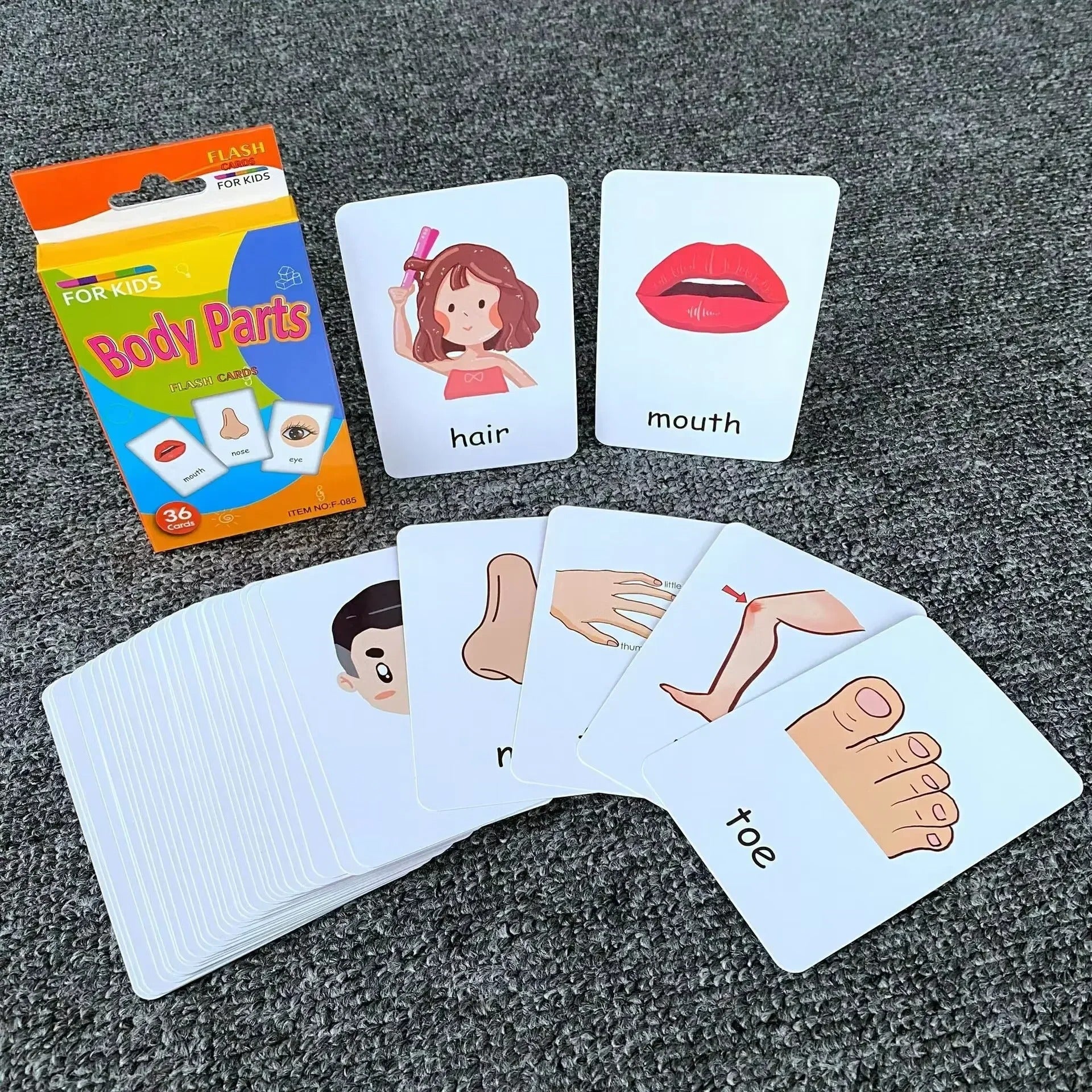 36pcs Children Cognition Cards Body Parts Animal Fruits Double Side Flashcards Montessori Baby Kids Early Educational Toys Gifts KidsTopia Baby Essentials