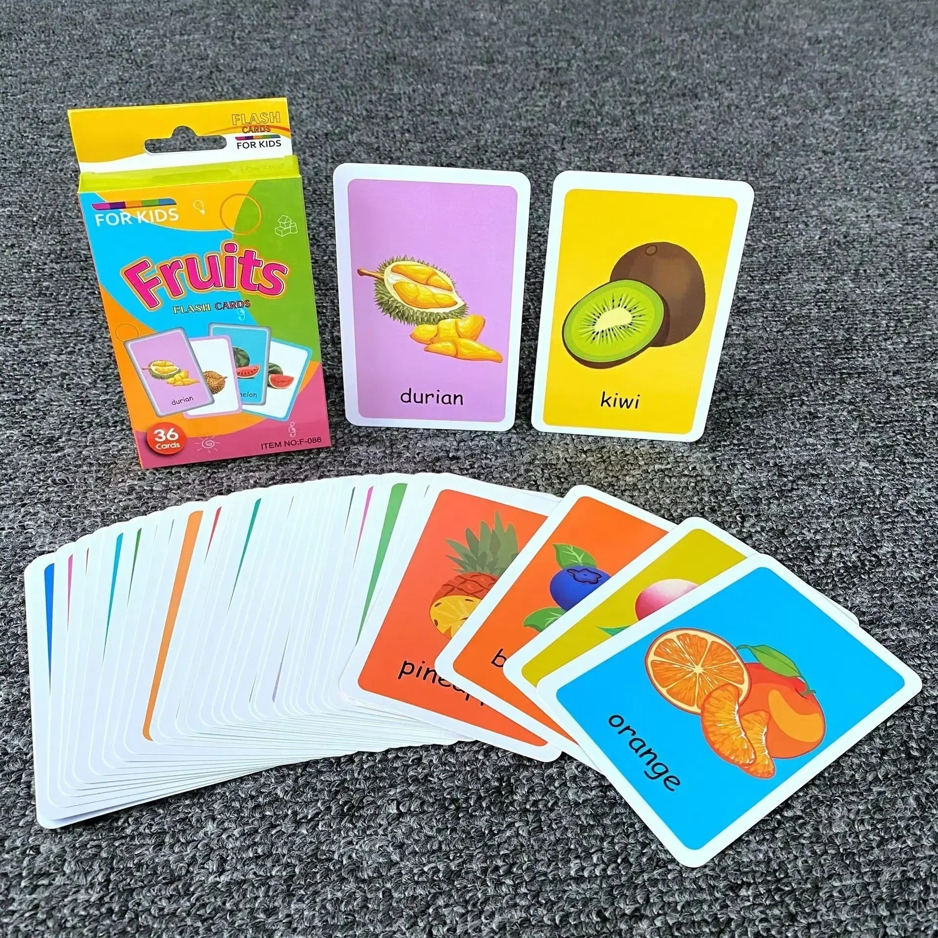 36pcs Children Cognition Cards Body Parts Animal Fruits Double Side Flashcards Montessori Baby Kids Early Educational Toys Gifts KidsTopia Baby Essentials