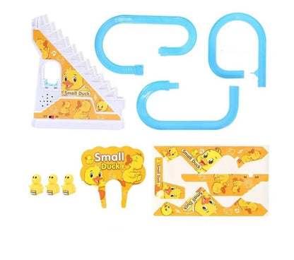 Children Toy Duck DIY Rail Racing Track Small Duck Climbing Stairs Toy Electric Car Staircase Music Educational Toy for Kid 3-5Y KidsTopia Baby Essentials