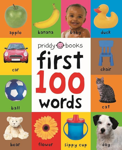 First 100 Words Board Book for Babies & Toddlers – Early Learning & Speech Development. Interactive Educational Gift for Baby.