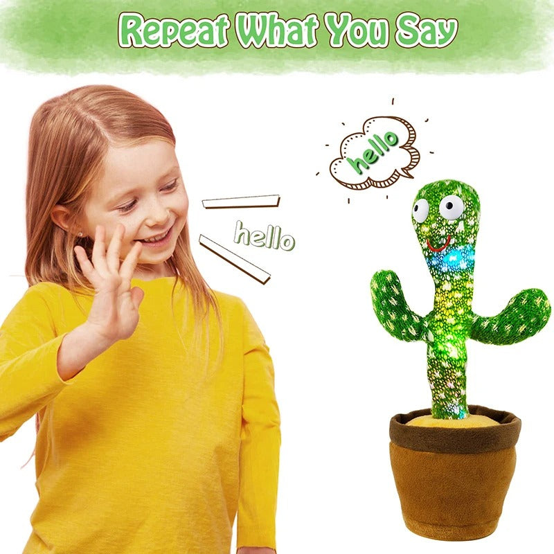 Dancing Cactus 120 Song Speaker Talking Usb Battery Voice Repeat Plush Cactu Dancer Toy Talk Plushie Stuffed Toys For Kids Gift KidsTopia Baby Essentials