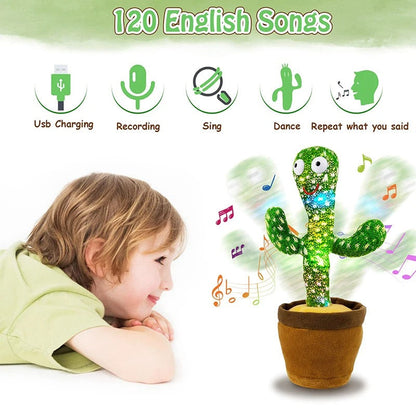 Dancing Cactus 120 Song Speaker Talking Usb Battery Voice Repeat Plush Cactu Dancer Toy Talk Plushie Stuffed Toys For Kids Gift KidsTopia Baby Essentials