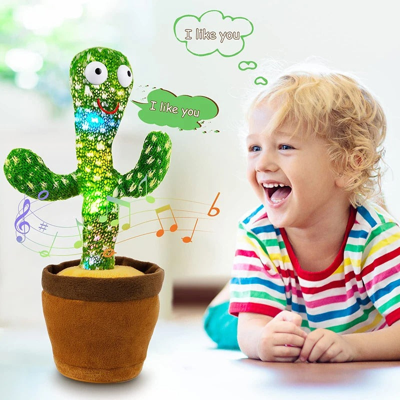 Dancing Cactus 120 Song Speaker Talking Usb Battery Voice Repeat Plush Cactu Dancer Toy Talk Plushie Stuffed Toys For Kids Gift KidsTopia Baby Essentials