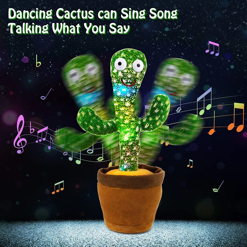 Dancing Cactus 120 Song Speaker Talking Usb Battery Voice Repeat Plush Cactu Dancer Toy Talk Plushie Stuffed Toys For Kids Gift KidsTopia Baby Essentials