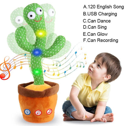 Dancing Cactus 120 Song Speaker Talking Usb Battery Voice Repeat Plush Cactu Dancer Toy Talk Plushie Stuffed Toys For Kids Gift KidsTopia Baby Essentials