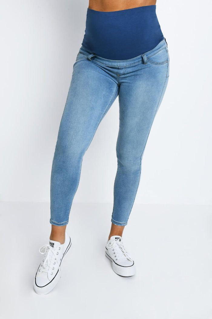 Premium Over-The-Belly Stretchy Maternity Jeans | Straight-Leg Pregnancy & Postpartum Denim