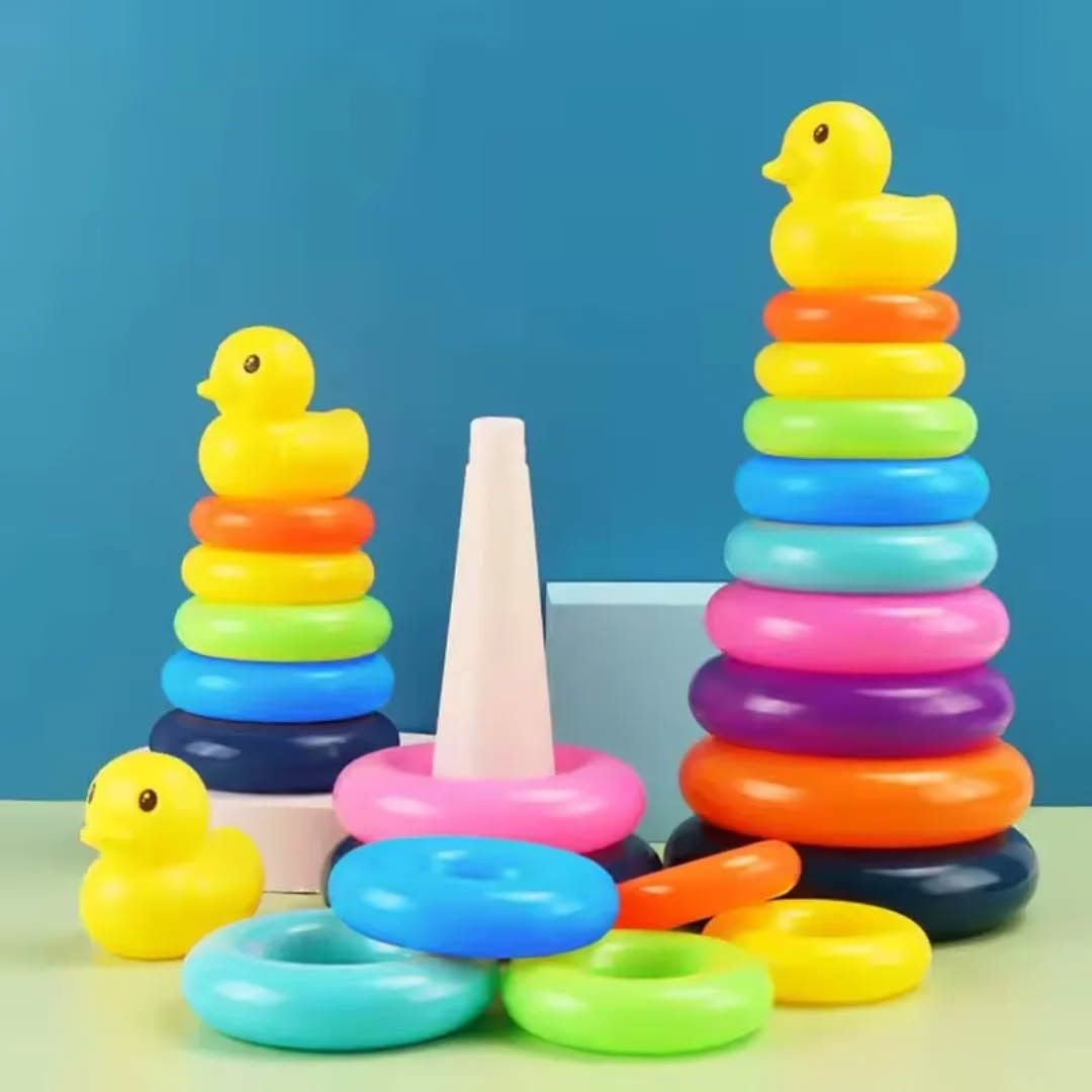 The Rainbow Tower (often called a "Rainbow Stacker") is a fundamental early childhood toy. For this listing, the focus should be on visual stimulation, problem-solving, and its vibrant aesthetic which appeals to both kids and gift-buyers.