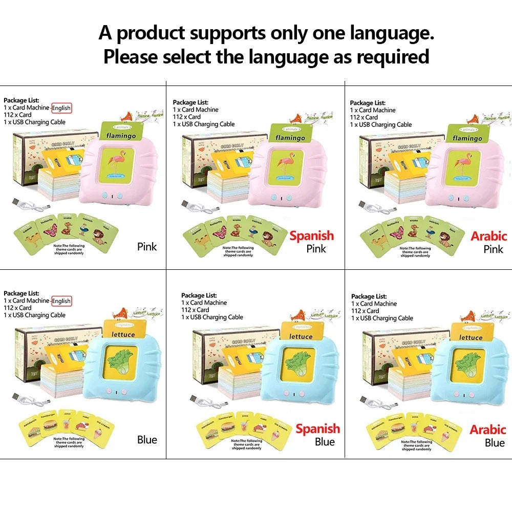 Early Education Flash Card Learning Toys Talking Flashcards for Kids Preschool English Electronic Audio Book Machine Gift KidsTopia Baby Essentials