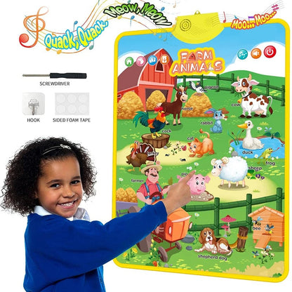 Electronic English Alphabet Wall Chart Talking ABC Letters 123s Music Poster Educational Learning Toy for Toddler Kids Gifts KidsTopia Baby Essentials